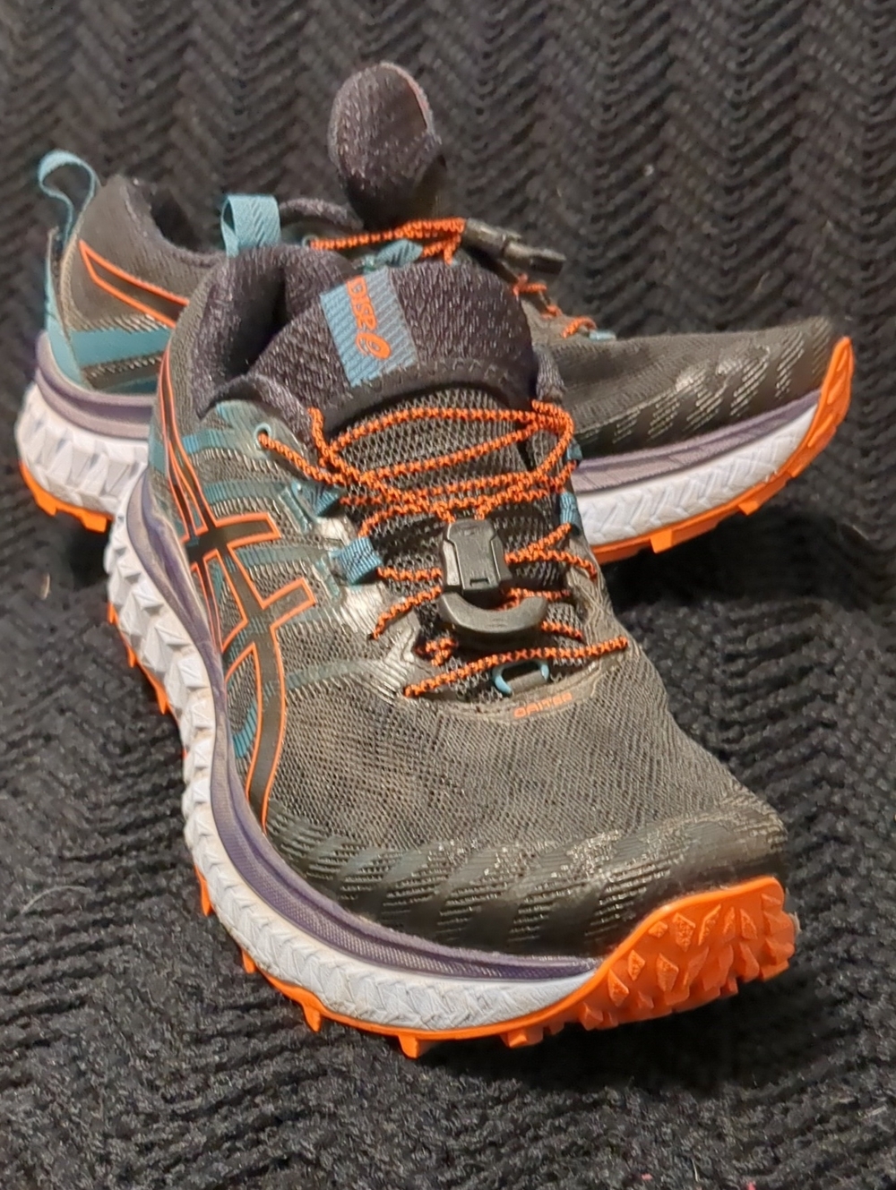 ASICS Women's Gray and Orange Trail Running Sneakers